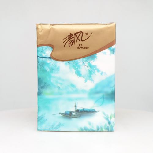 清风|Breeze丝柔系列江南白茶有香手帕纸巾第1款反面图-纸巾博物馆