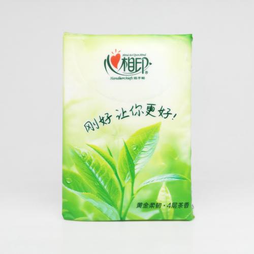 心相印|Hearttex茶语系列茶语玉兔版手帕纸巾第3款正面图-纸巾博物馆