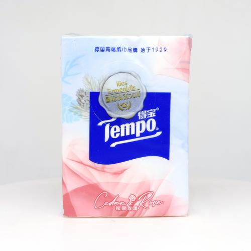 得宝|Tempo香氛款·2系列松间玫瑰手帕纸巾第2款正面图-纸巾博物馆