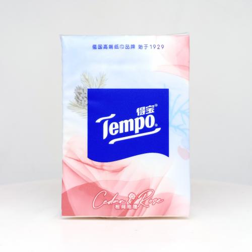 得宝|Tempo香氛款·2系列松间玫瑰手帕纸巾第2款反面图-纸巾博物馆