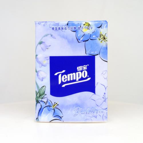 得宝|Tempo香氛款·2系列蓝风铃手帕纸巾第2款反面图-纸巾博物馆