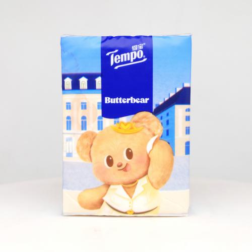 得宝|Tempo黄油小熊系列时装秀手帕纸巾第3款反面图-纸巾博物馆