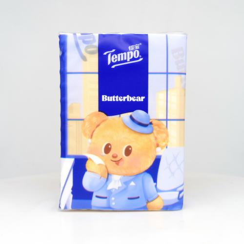 得宝|Tempo黄油小熊系列时装秀手帕纸巾第2款反面图-纸巾博物馆