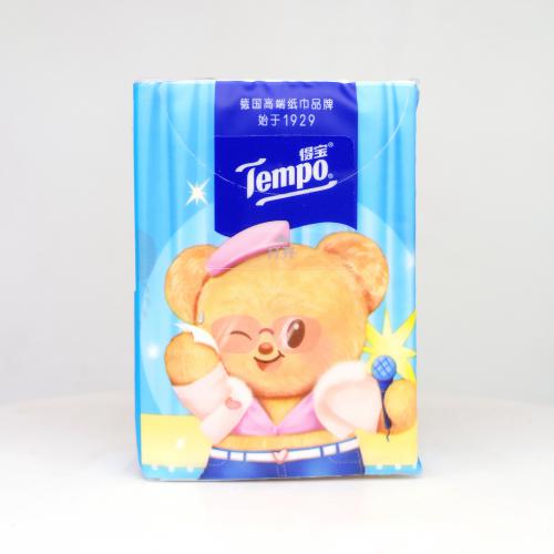 得宝|Tempo黄油小熊系列时装秀手帕纸巾第4款正面图-纸巾博物馆