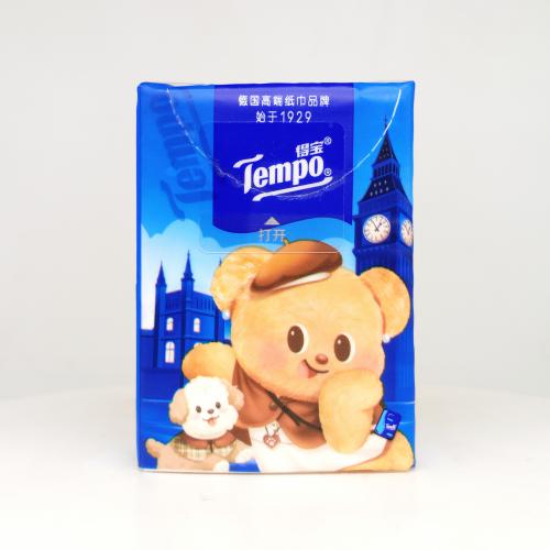 得宝|Tempo黄油小熊系列摩登漫游手帕纸巾第2款正面图-纸巾博物馆