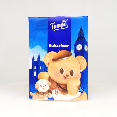 得宝|Tempo黄油小熊系列摩登漫游手帕纸巾第2款反面图-纸巾博物馆