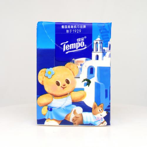 得宝|Tempo黄油小熊系列摩登漫游手帕纸巾第4款正面图-纸巾博物馆