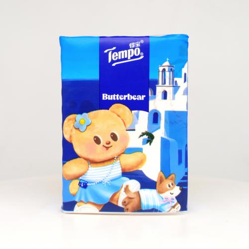 得宝|Tempo黄油小熊系列摩登漫游手帕纸巾第4款反面图-纸巾博物馆