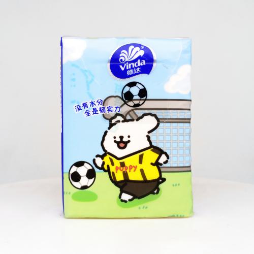 维达|Vinda线条小狗系列苏超纪念手帕纸巾第3款正面图-纸巾博物馆