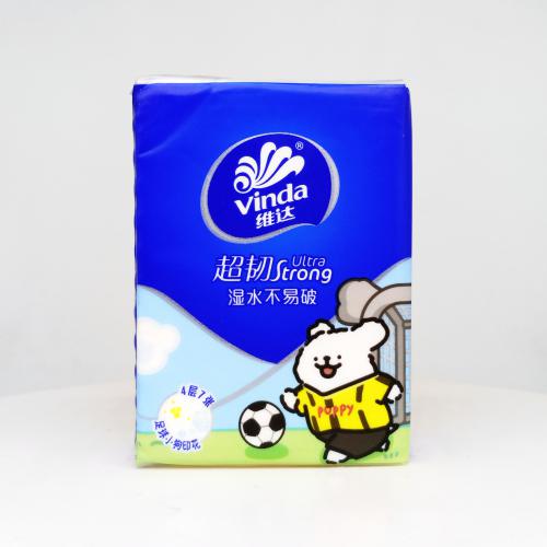 维达|Vinda线条小狗系列苏超纪念手帕纸巾第3款反面图-纸巾博物馆