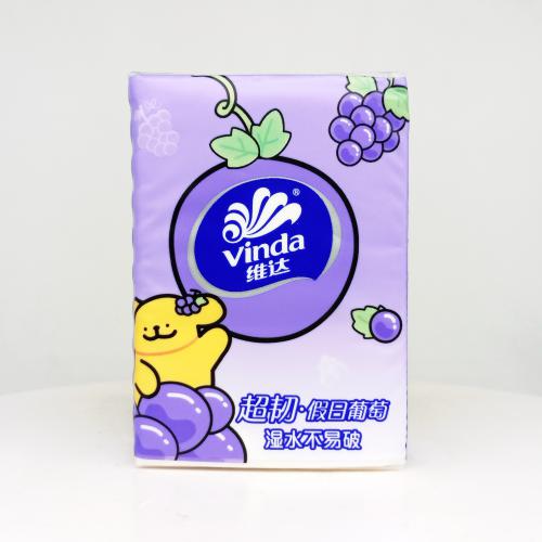 维达|Vinda线条小狗系列尽享萄气手帕纸巾第4款反面图-纸巾博物馆