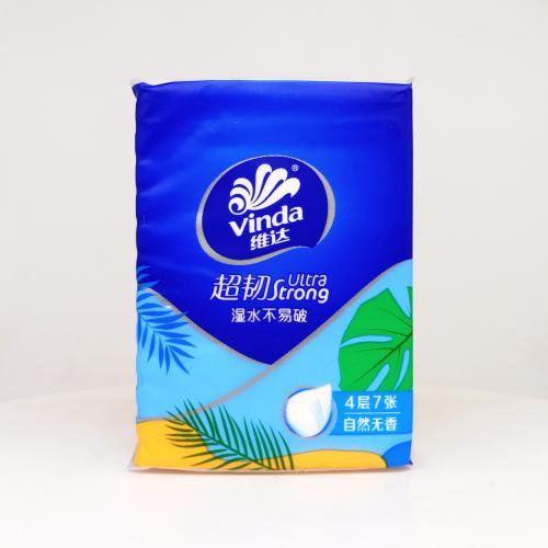 维达|Vinda限量超韧·2系列慵懒海岛假日手帕纸巾第2款反面图-纸巾博物馆