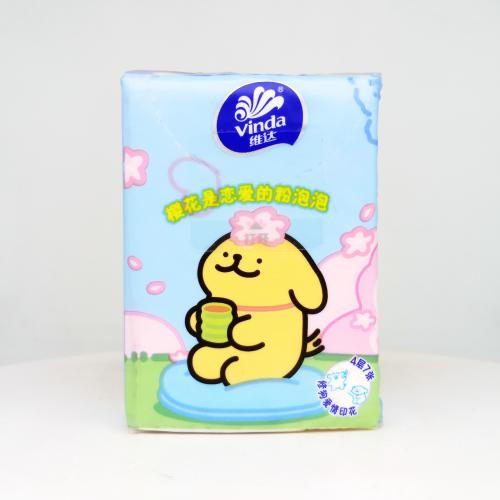 维达|Vinda线条小狗系列爱情故事手帕纸巾第3款正面图-纸巾博物馆