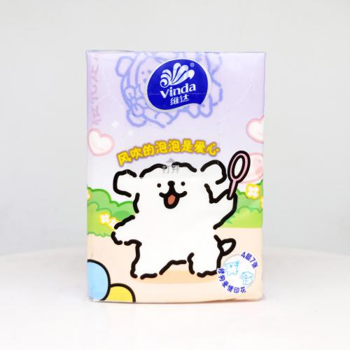 维达|Vinda线条小狗系列爱情故事手帕纸巾第2款正面图-纸巾博物馆