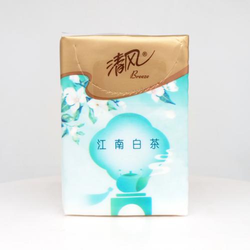 清风|Breeze丝柔系列江南白茶有香手帕纸巾第2款正面图-纸巾博物馆