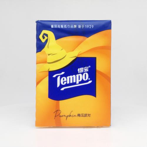 得宝|Tempo限定款·3系列南瓜派对手帕纸巾第1款反面图-纸巾博物馆