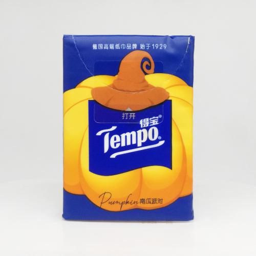 得宝|Tempo限定款·3系列南瓜派对手帕纸巾第2款正面图-纸巾博物馆