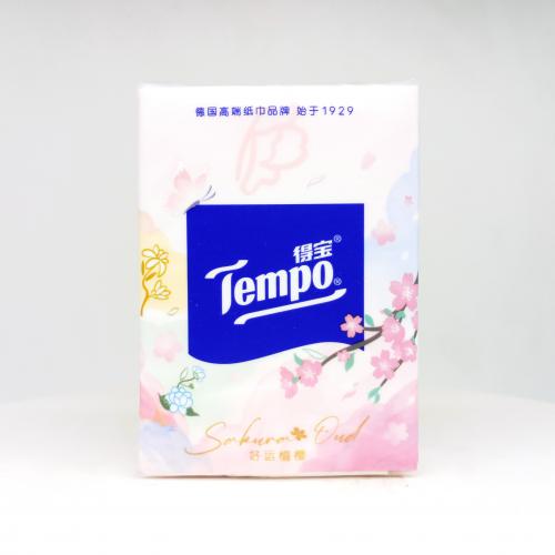 得宝|Tempo香氛款·2系列好运檀樱手帕纸巾第2款反面图-纸巾博物馆